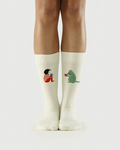 "Coffee with My Cat" Pixel Art Crew Socks